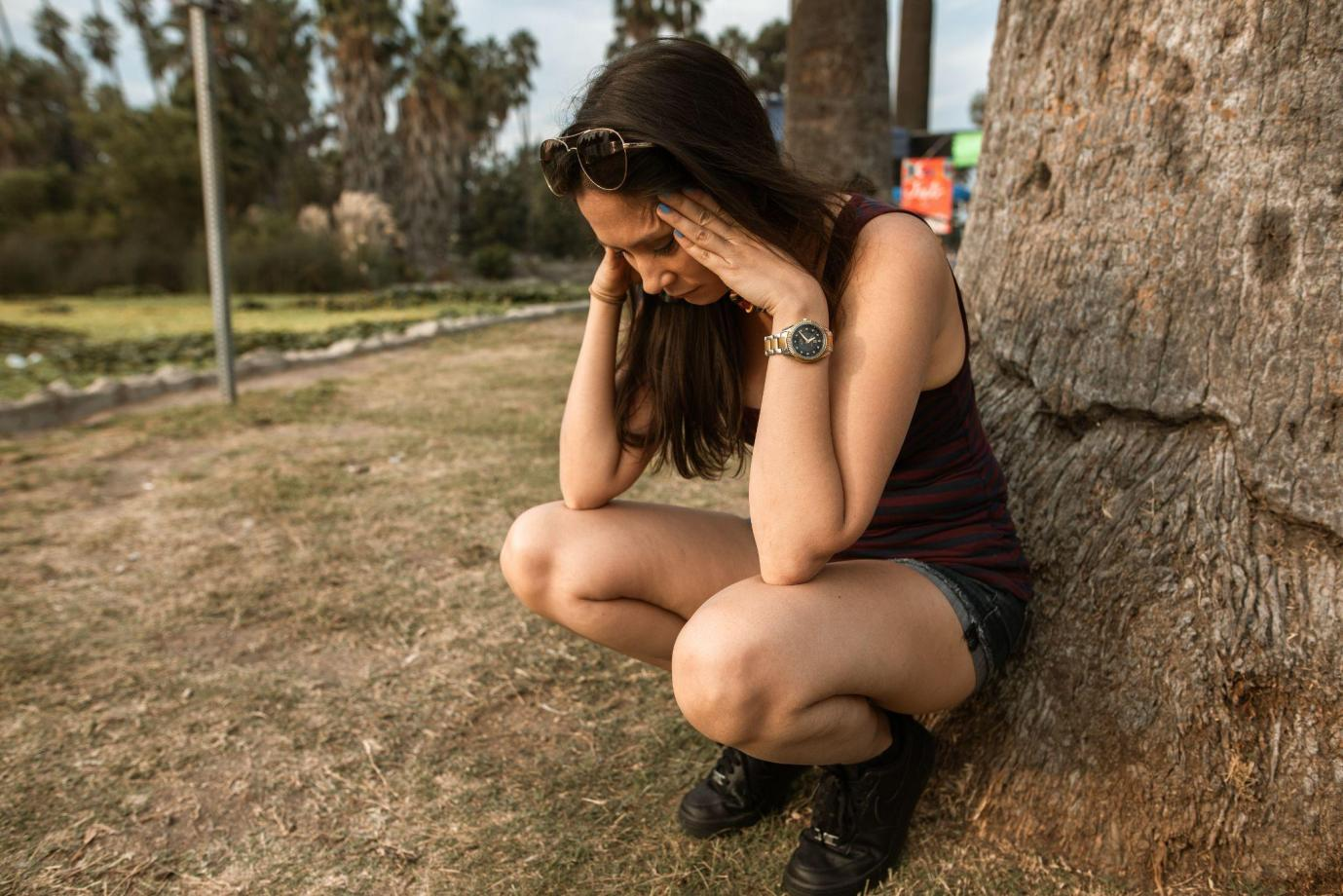 A woman having anxiety