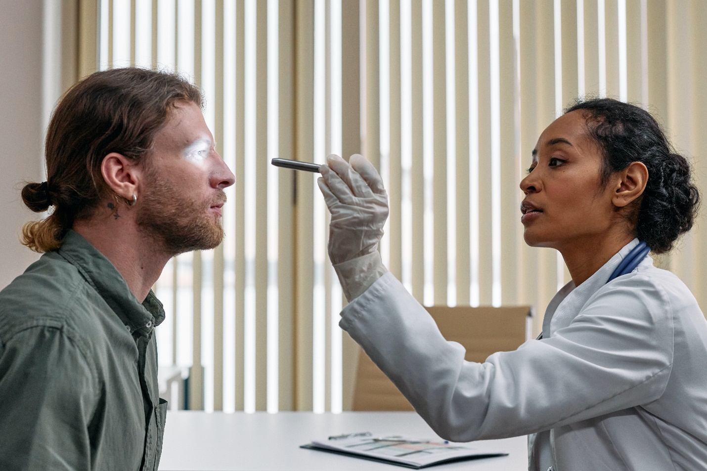 Man Getting Pink Eye Checked
