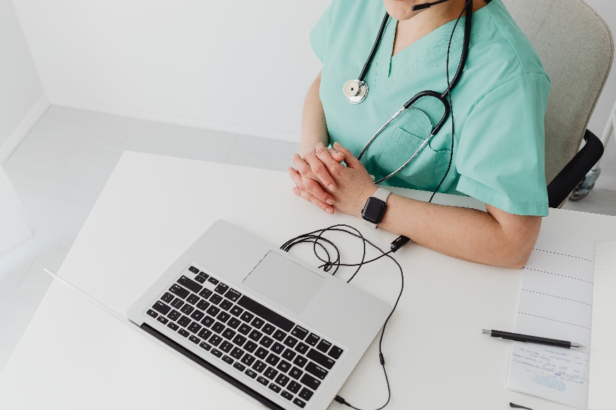 Doctor taking an online appointment