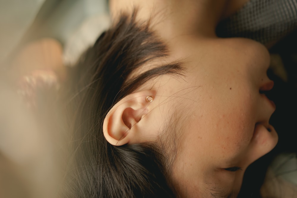 An image of a woman sleeping 