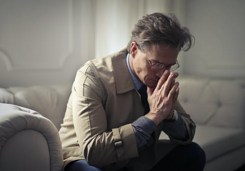 A man worried about his sexual health.