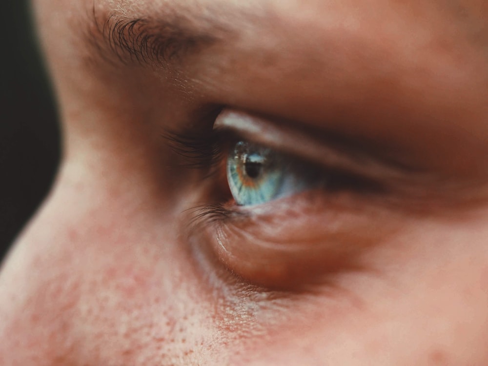 a person with blue eyes