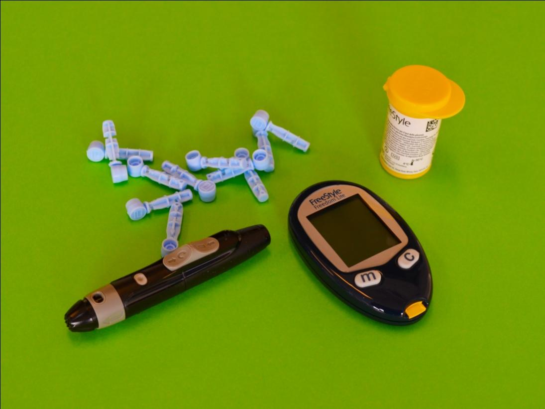 Medical equipment on a green surface