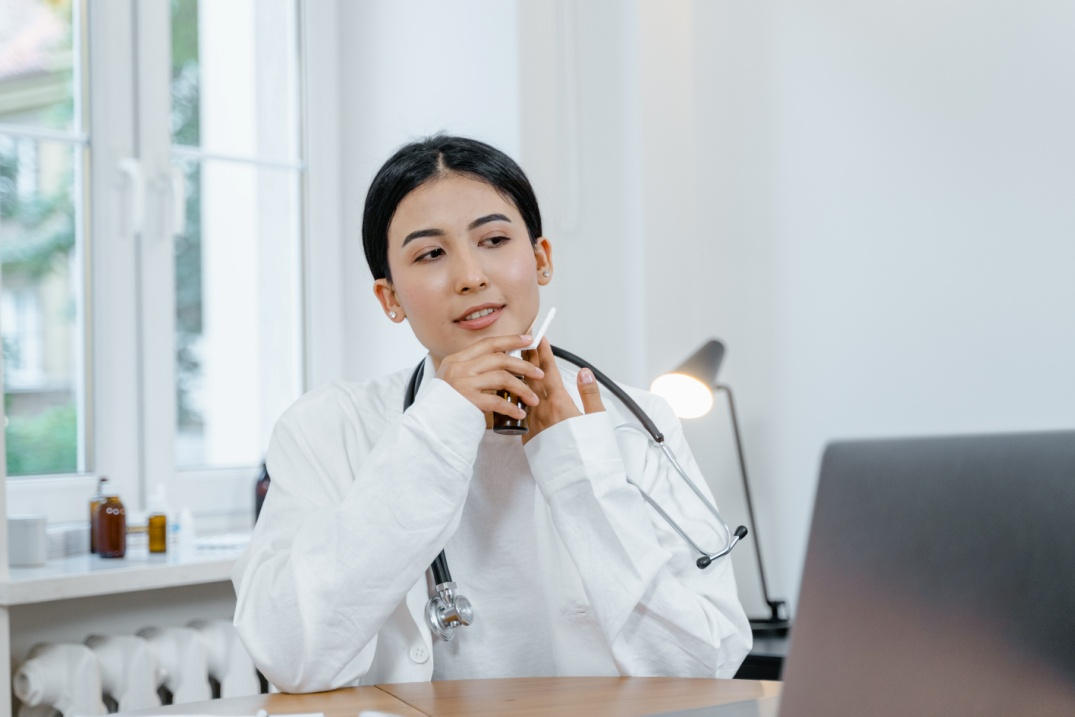A doctor with a laptop