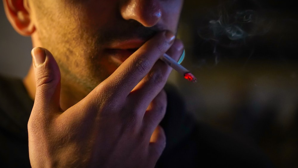 a person smoking