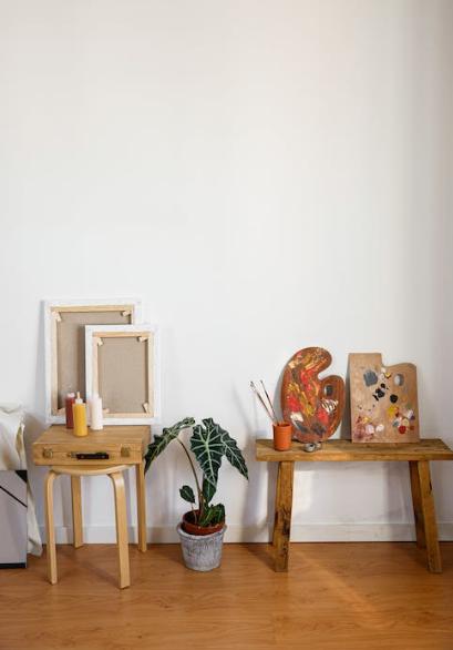 Painting material and canvas.