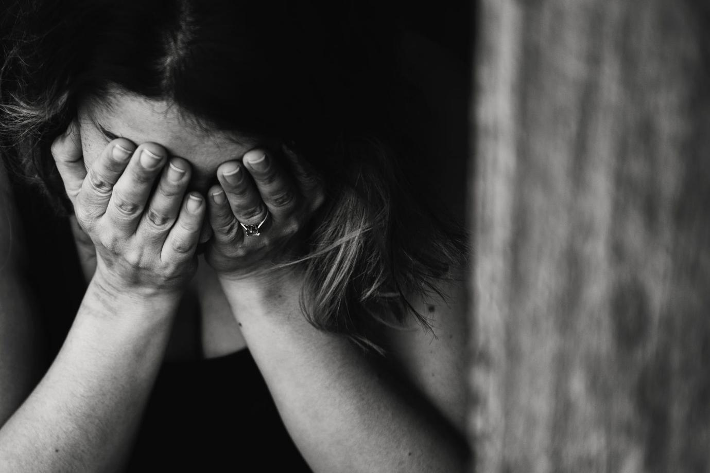 An upset woman