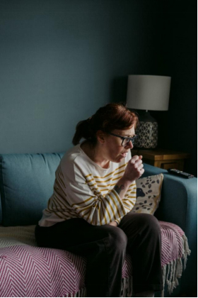 a woman with a respiratory infection