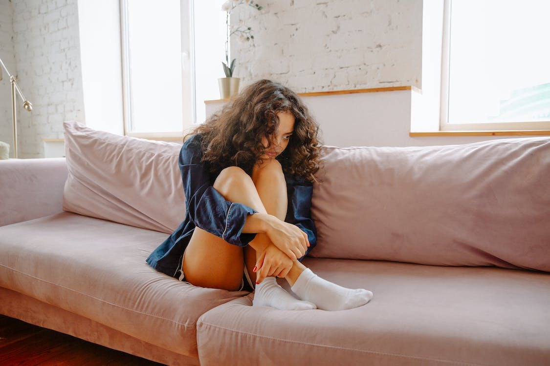 A woman who is sick