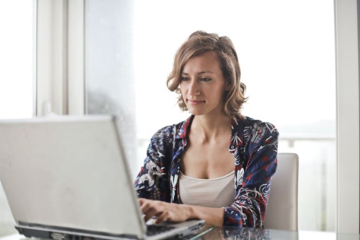 a woman attending an online gynecology appointment