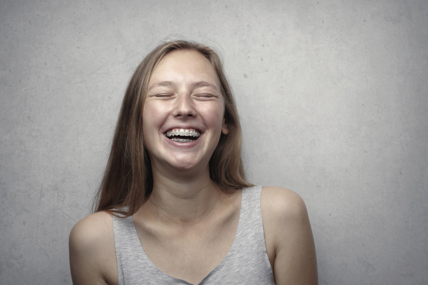 A woman wearing braces