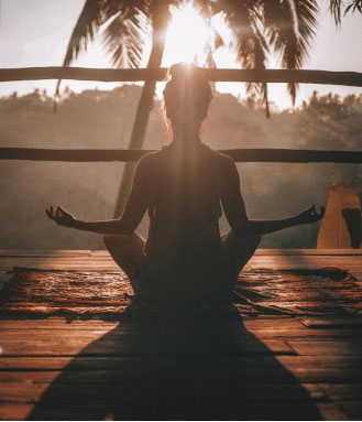 A person practicing a yoga pose